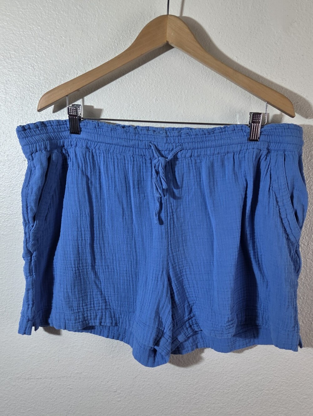 Tommy Bahama Island Soft Womens Blue Gauze Lounge Shorts XL Drawstring Cotton